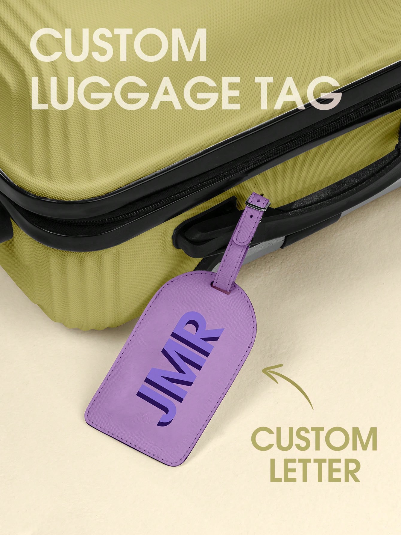 Women'S Accessories For Suit - パーソナライズされたイニシャルラゲッジタグ カスタムレターPUレザー旅行バッグタグ UVプリントスーツケースIDラベル 旅行ギフト 女性男性向け