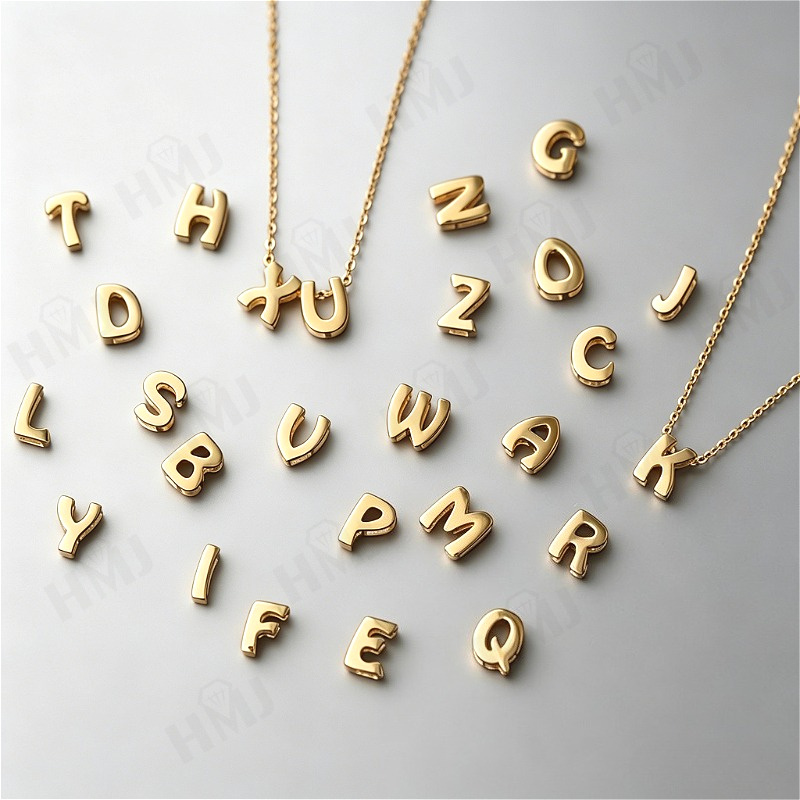 Women Accessories Name In English - レターネックレス S925 シルバーメッキ 18K ゴールドミニスムーズかわいいペンダント鎖骨チェーン英語名 DIY