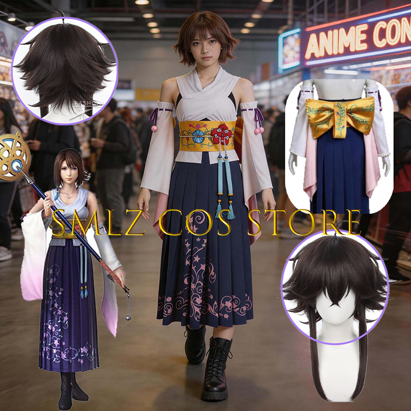 Women'S Accessories For Suit - Smlz FFX ユナコスプレアニメ FF10 X 衣装女性あなたナ着物ドレス小道具ウィッグセットハロウィンパーティー演劇衣装