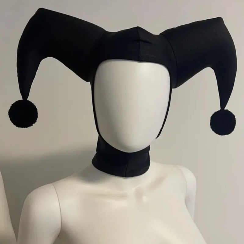 Women'S Red Accessories - QQ ジェスターコスプレ ブラック/レッドハット コスプレハット 赤黒ハット ハロウィンパーティー