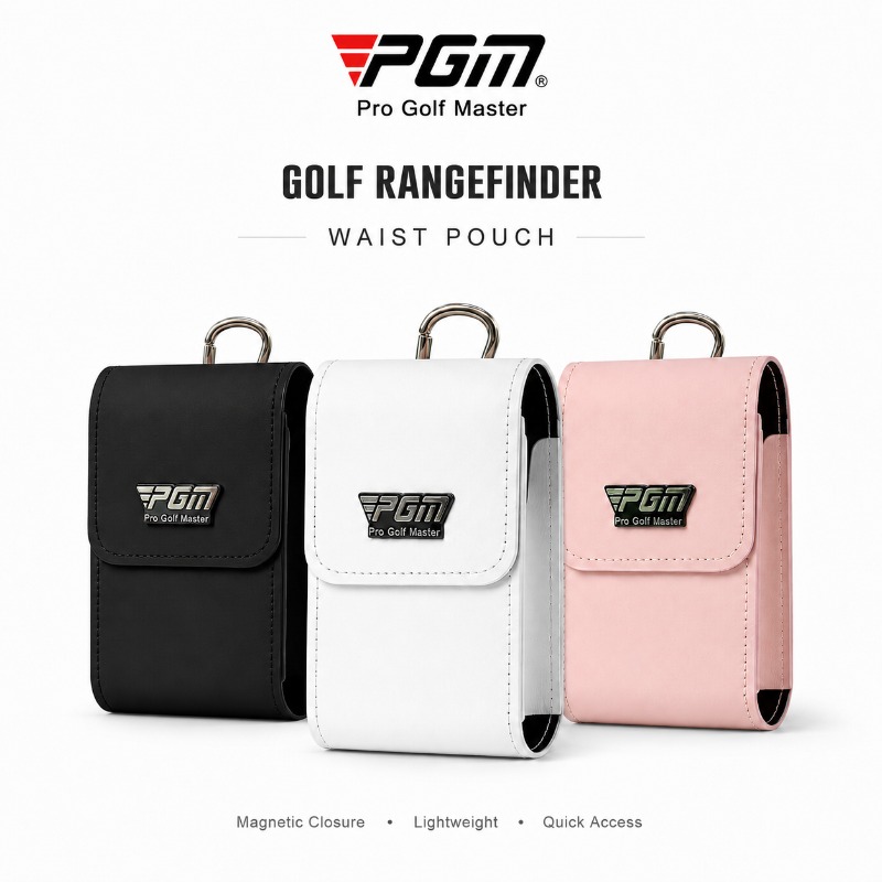 Women Accessories Bag - PGM 磁気ゴルフウエストポーチ距離計ケースクリップオン PU レザー軽量ヒップベルトバッグクイックアクセスゴルフアクセサリー男性女性