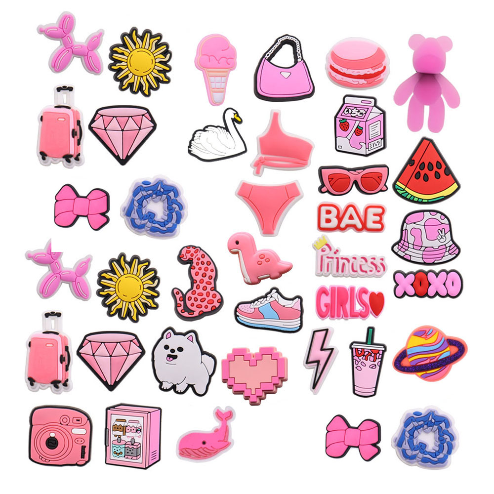 Women'S Accessories For Crocs - ピンクの靴のチャーム,アクセサリー,ピン,バッジ,装飾,バックル,ジーンズ,男の子,女の子,女性,子供向け