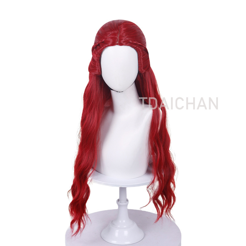 カーリーコスプレウィッグレッドプリンセスハートヘアスタイルク - Women'S Red Accessories のレビューと価格