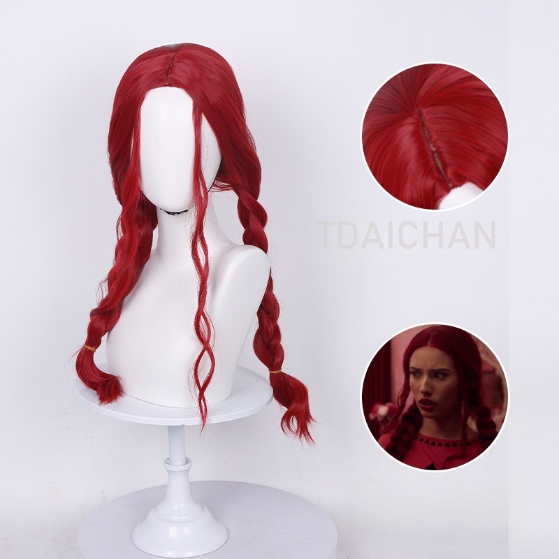 カーリーコスプレウィッグレッドプリンセスハートヘアスタイルク - Women'S Red Accessories のレビューと価格