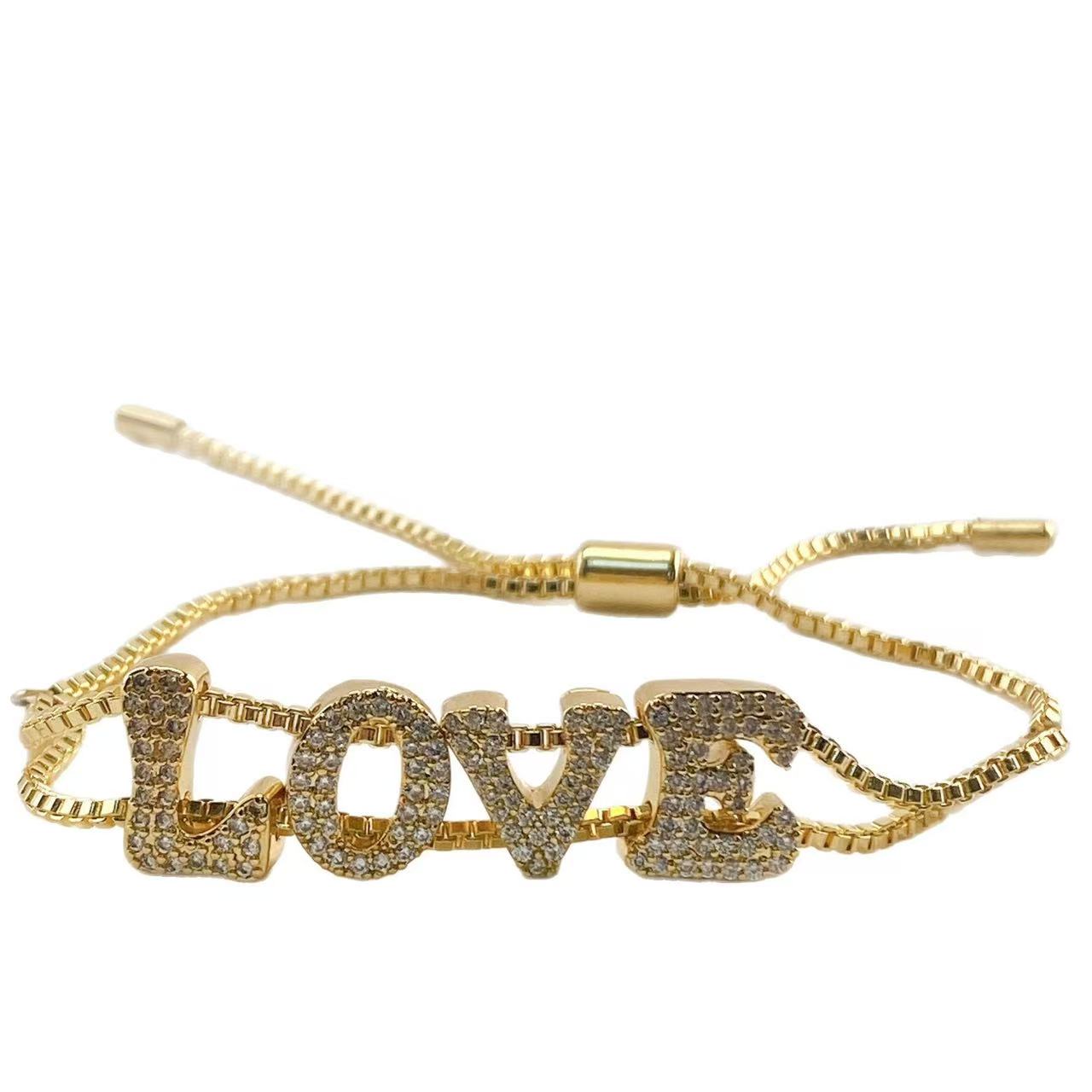 ファッショナブルなゴールドDIYネームブレスレット（英語の2 - Women Accessories Name In English のレビューと価格