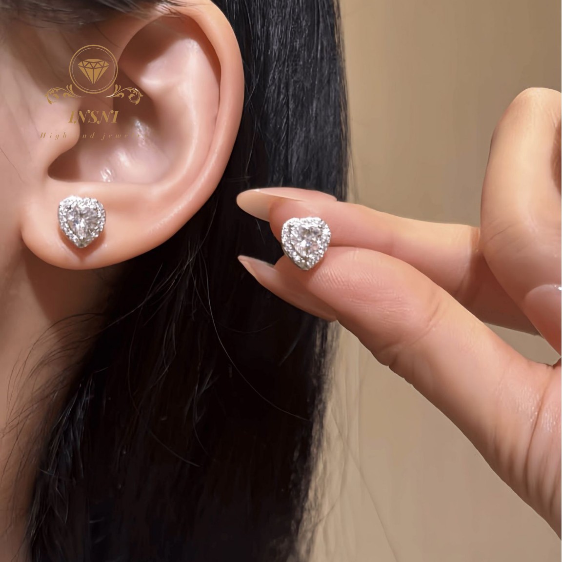 925 スターリングシルバーラブハートスタッドピアス女性のニ - Women'S Affordable Accessories のレビューと価格