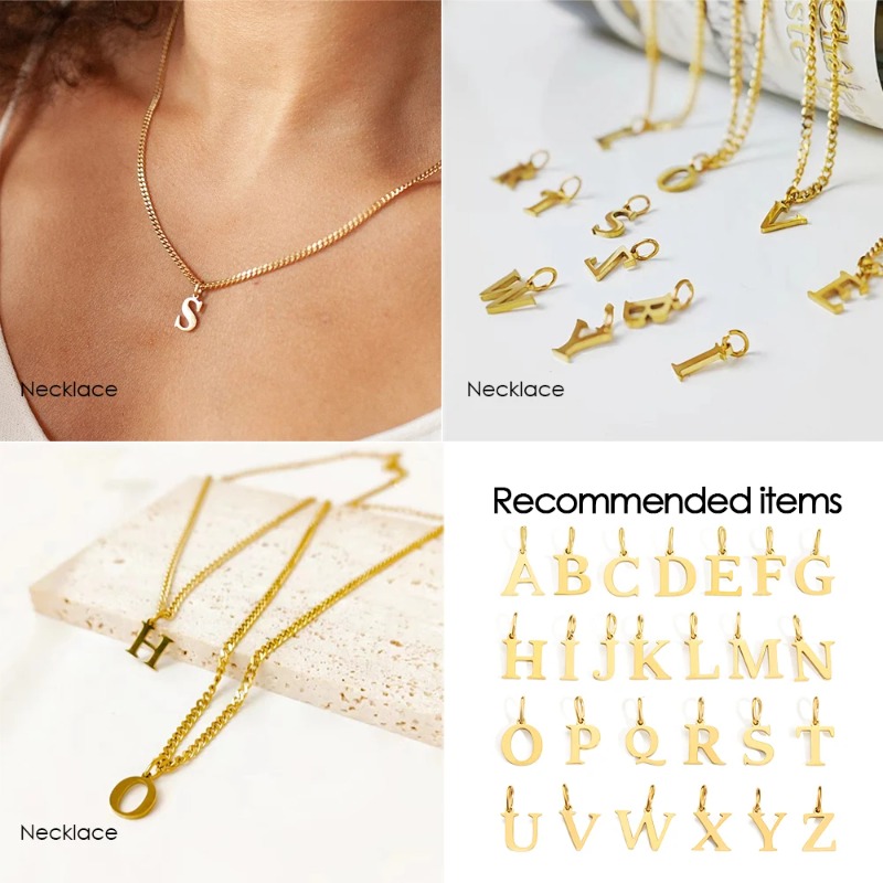 新しい！ 高品質 DIY カット英語アルファベットネックレス - Women Accessories Name In English のレビューと価格