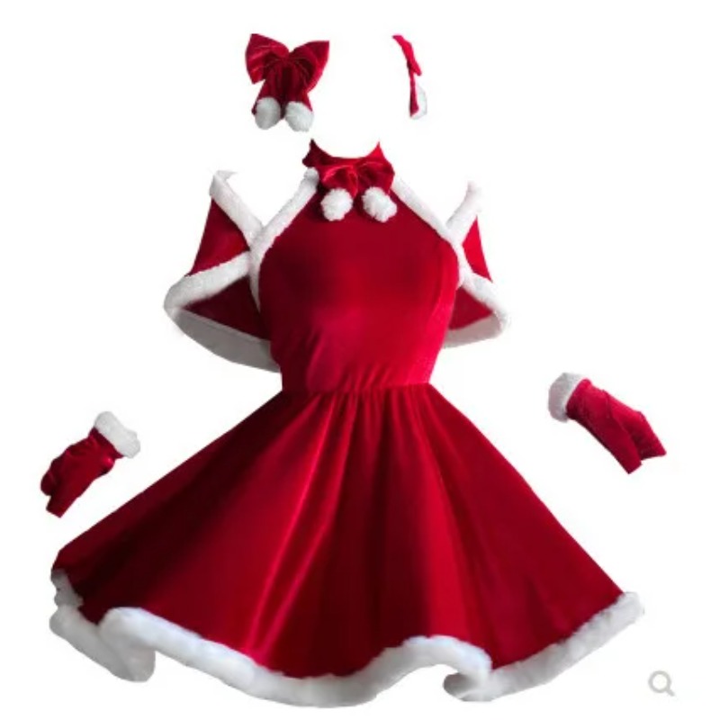 クリスマスコスプレ衣装ドレスアクセサリースーツ赤新年マントカ - Women'S Red Accessories のレビューと価格