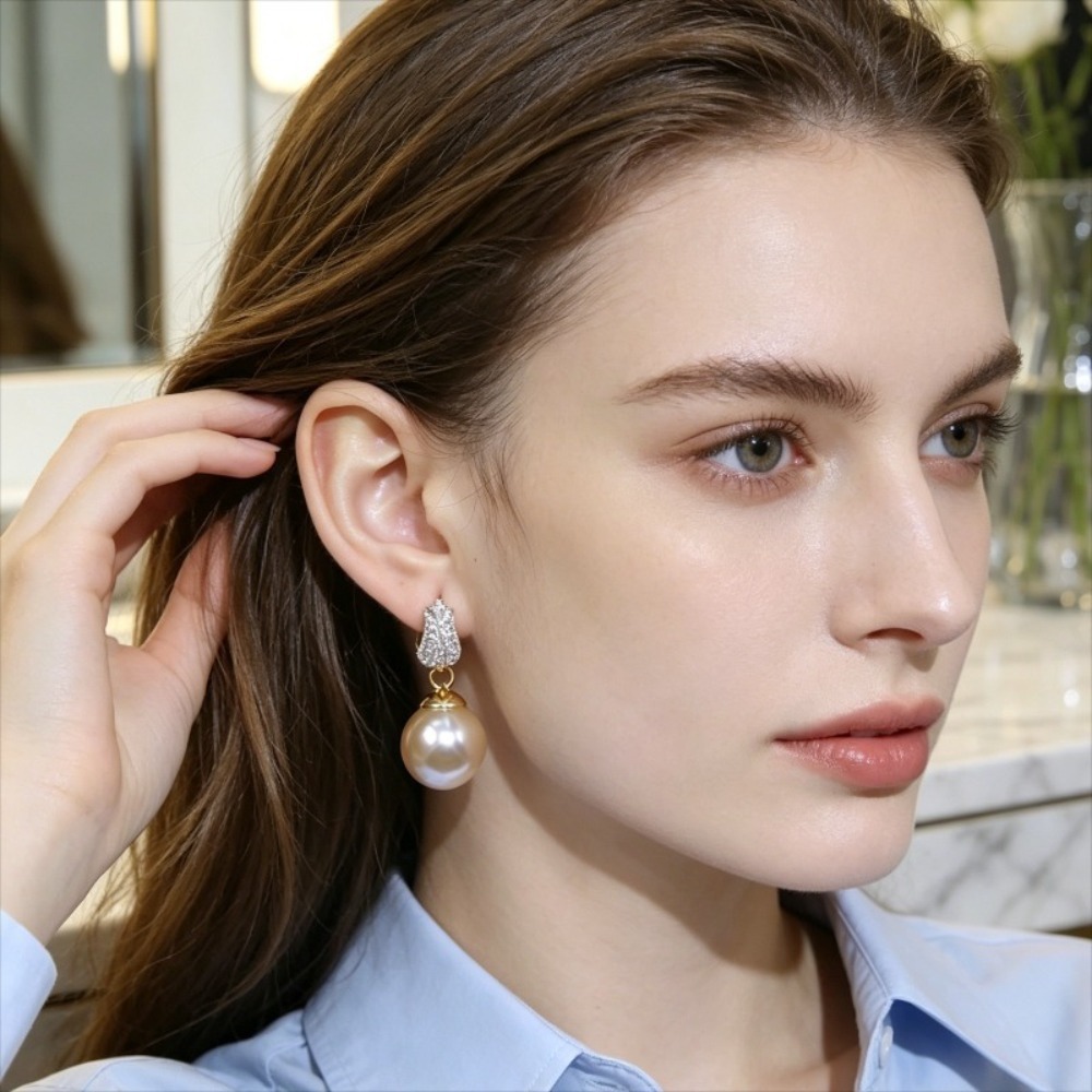 1組のライトラグジュアリーなチューリップ型のフェイクパールイ - Women'S Affordable Accessories のレビューと価格