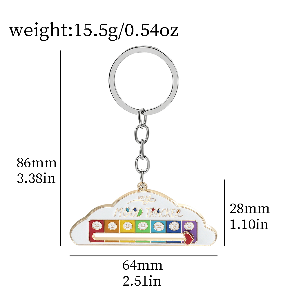 雲の形のキーホルダー スライド式インタラクティブな気分表現  - Women'S Key Accessories のレビューと価格