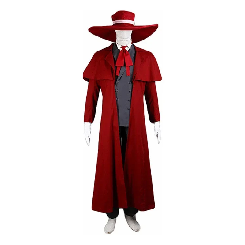 アニメヘルシングアーカードコスプレ衣装赤いロングコート帽子手 - Women'S Red Accessories のレビューと価格