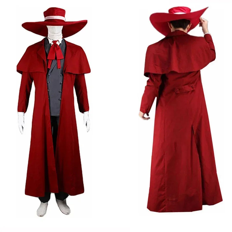 アニメヘルシングアーカードコスプレ衣装赤いロングコート帽子手 - Women'S Red Accessories のレビューと価格