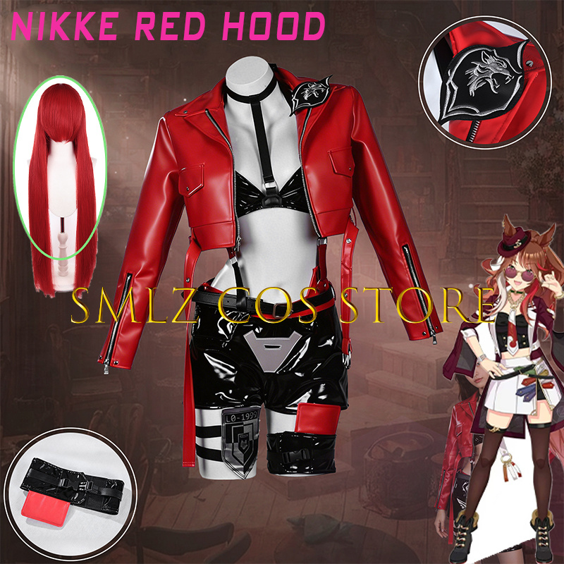 ゲームニッキーレッドラピ赤ずきんちゃんコスプレ衣装女性用PU - Women'S Red Accessories のレビューと価格