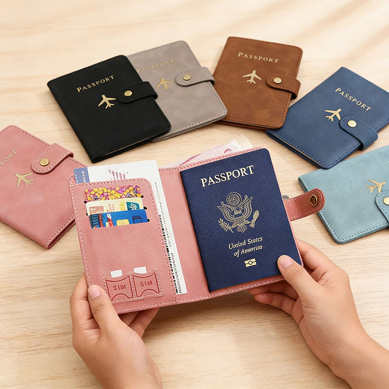 レザーパスポートホルダーカバーケース、旅行必需品、クレジット - Women'S Essential Accessories のレビューと価格