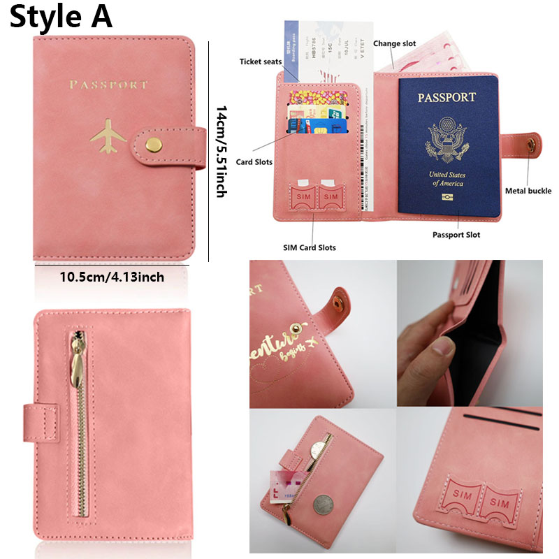 レザーパスポートホルダーカバーケース、旅行必需品、クレジット - Women'S Essential Accessories のレビューと価格