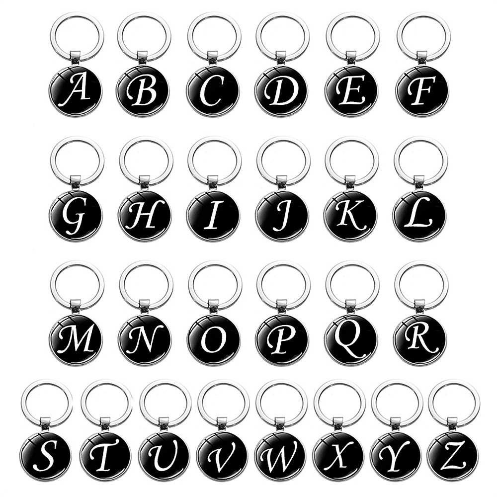 A-Z イニシャル名キーホルダー女性男性 26 英字ガラスラ - Women Accessories Name In English のレビューと価格
