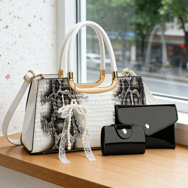 レディースハンドバッグセット、クロコダイル柄イブニングクラッ - Women Accessories Bag のレビューと価格